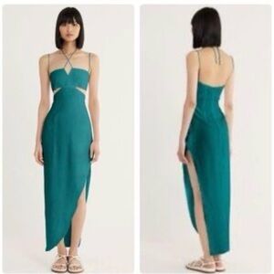 Revolve RÜMER Teal Cutout Midi Dress – Size Small